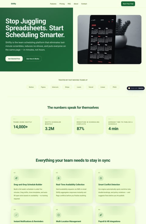 Shiftly MCP website builder — automate SlateHut from AI clients · SlateHut